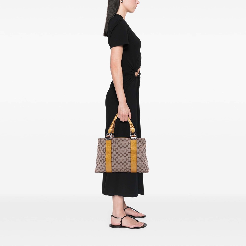 Pre-Loved Gucci Medium GG Canvas Bamboo Libeccio Tote - Picture 11 of 11